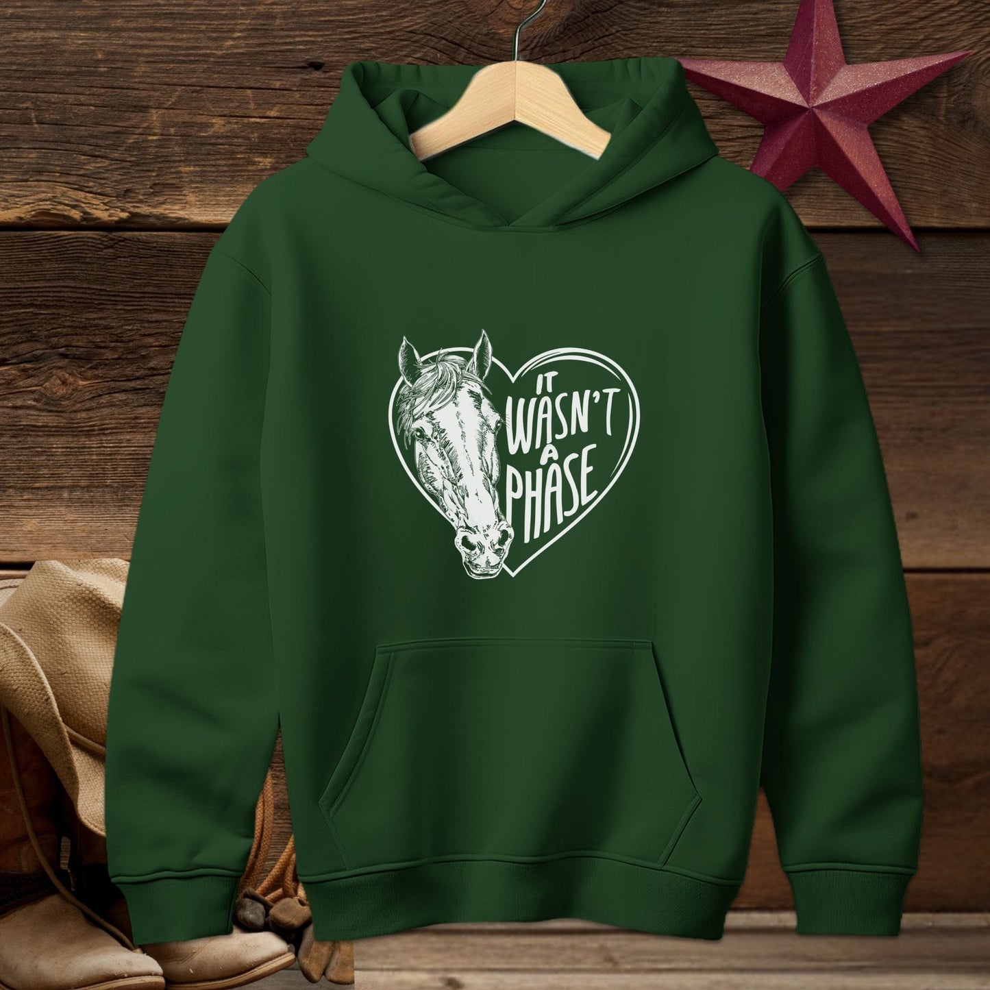 Youth Shirts Hooded Sweatshirt Youth / Forest Green / S It Wasn't a Phase - Youth Shirt