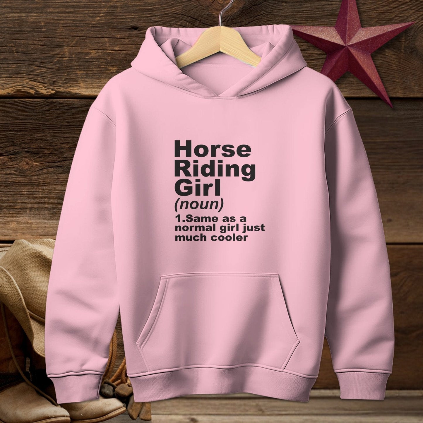 Youth Shirts Hooded Sweatshirt Youth / Light Pink / S Horse Riding Girl Definition Shirt