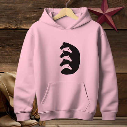 Youth Shirts Hooded Sweatshirt Youth / Light Pink / S Interlocking Horse Heads - Youth Shirt