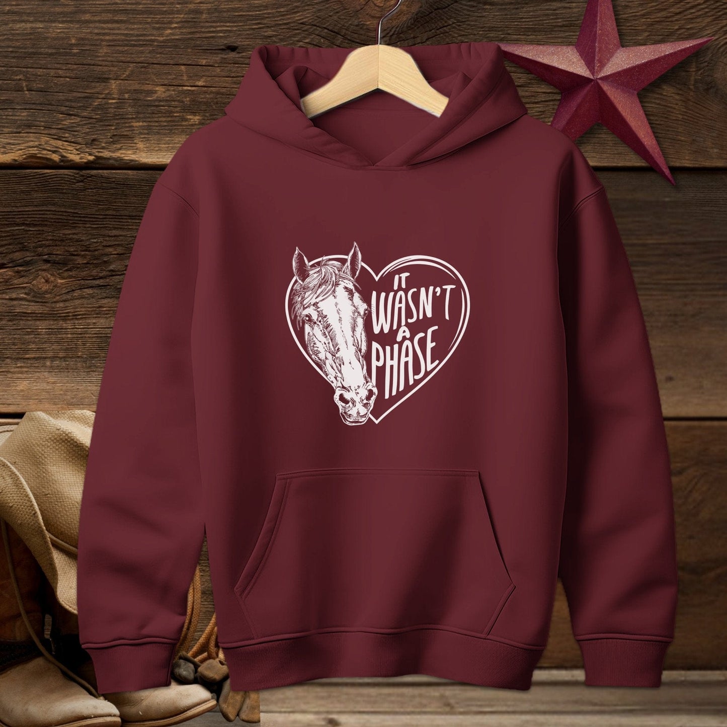 Youth Shirts Hooded Sweatshirt Youth / Maroon / S It Wasn't a Phase - Youth Shirt