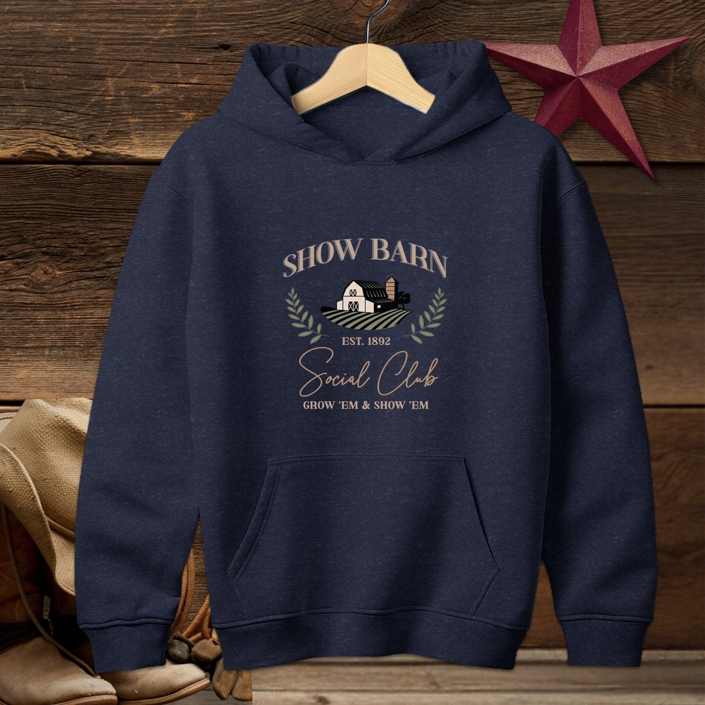 Youth Shirts Hooded Sweatshirt Youth / Navy / S Show Barn Social Club - Youth Shirt