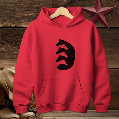 Youth Shirts Hooded Sweatshirt Youth / Red / S Interlocking Horse Heads - Youth Shirt