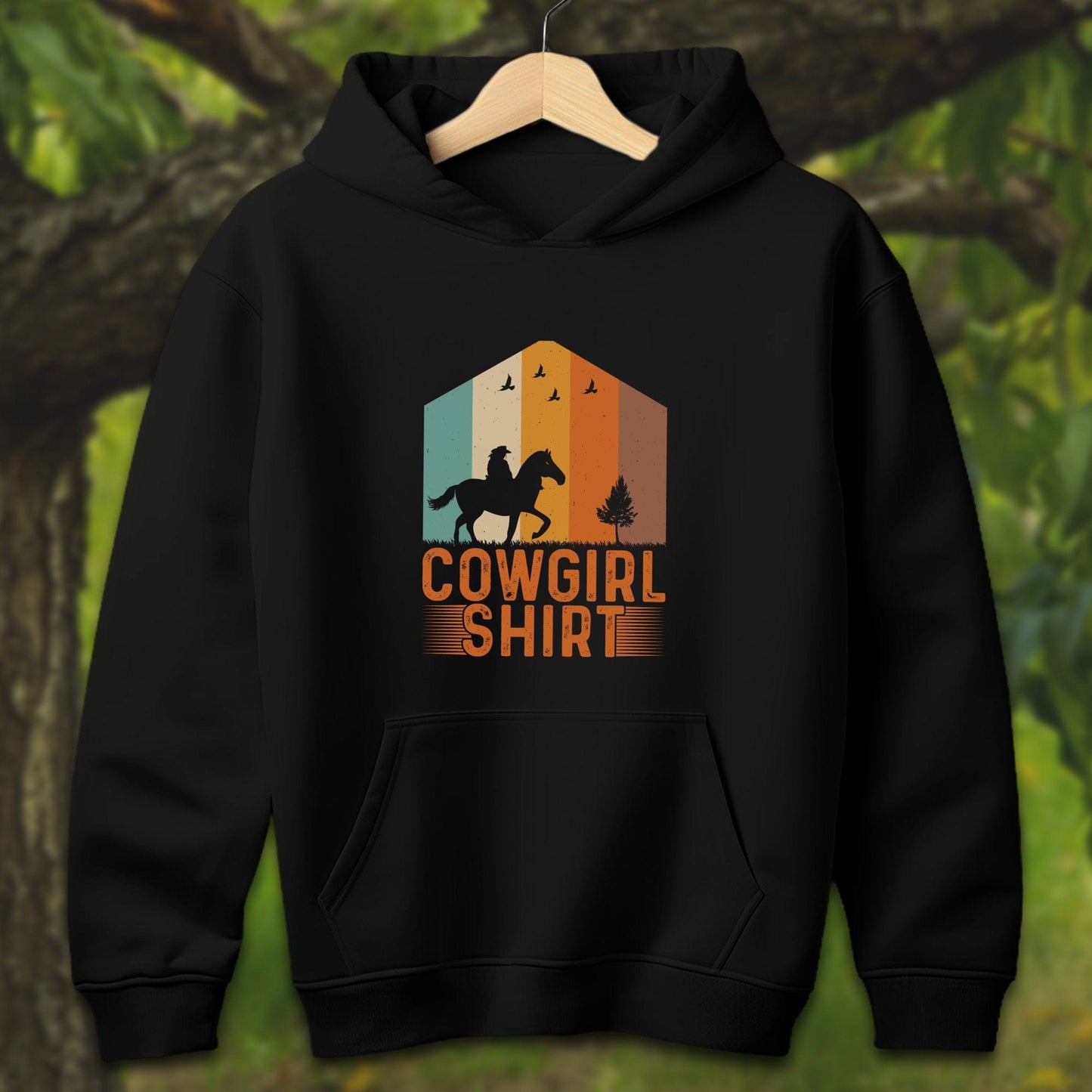 Youth Shirts Hooded Sweatshirt Youth / S / Black Cowgirl - Youth Shirt