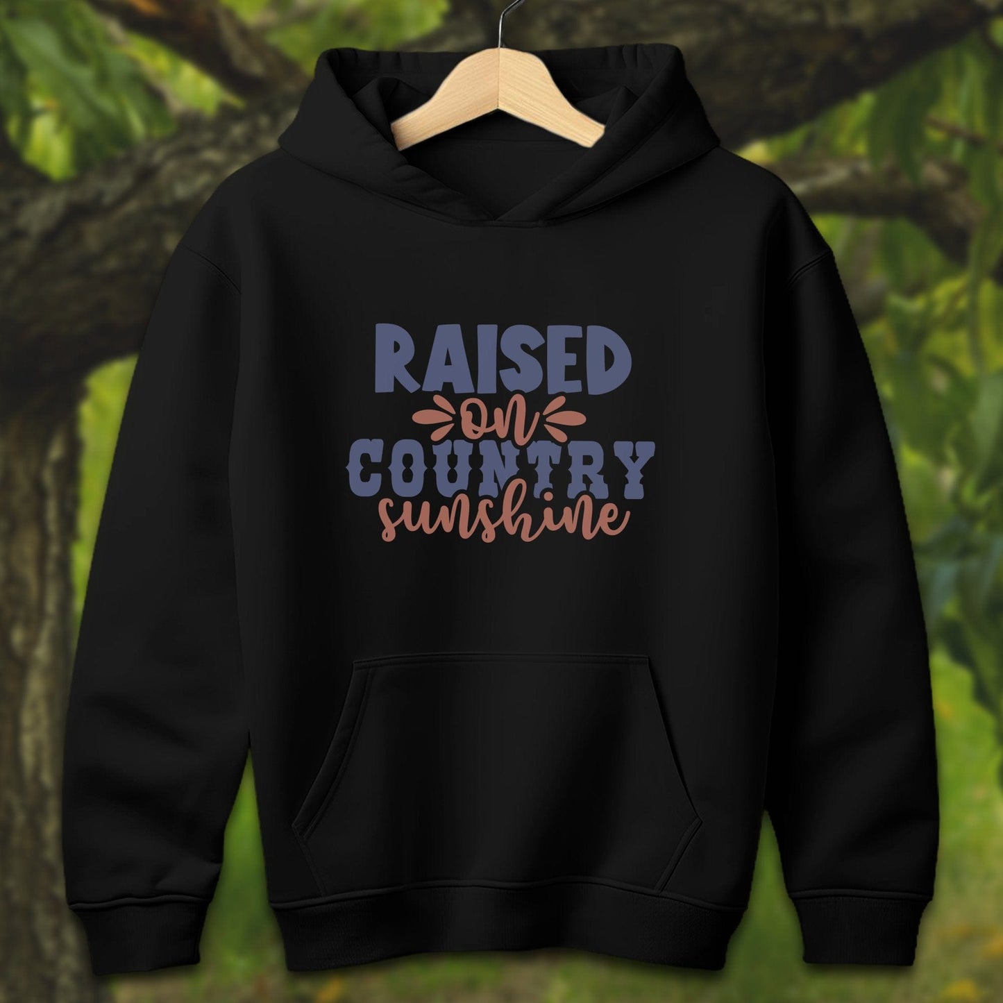 Youth Shirts Hooded Sweatshirt Youth / S / Black Raised on Country Sunshine - Youth Shirt