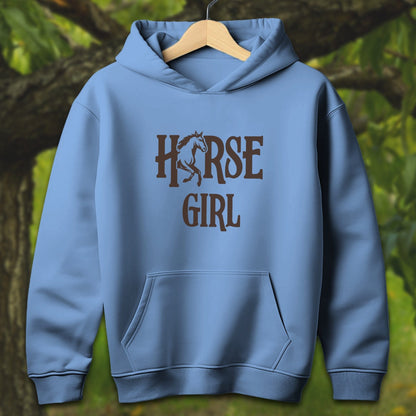 Youth Shirts Hooded Sweatshirt Youth / S / Carolina Blue Horse Girl - Youth Shirt