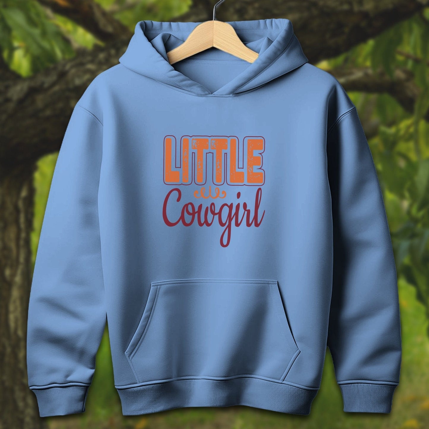 Youth Shirts Hooded Sweatshirt Youth / S / Carolina Blue Little Cowgirl - Youth Shirt