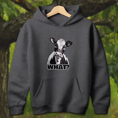 Youth Shirts Hooded Sweatshirt Youth / S / Dark Heather Cow - Youth Shirt