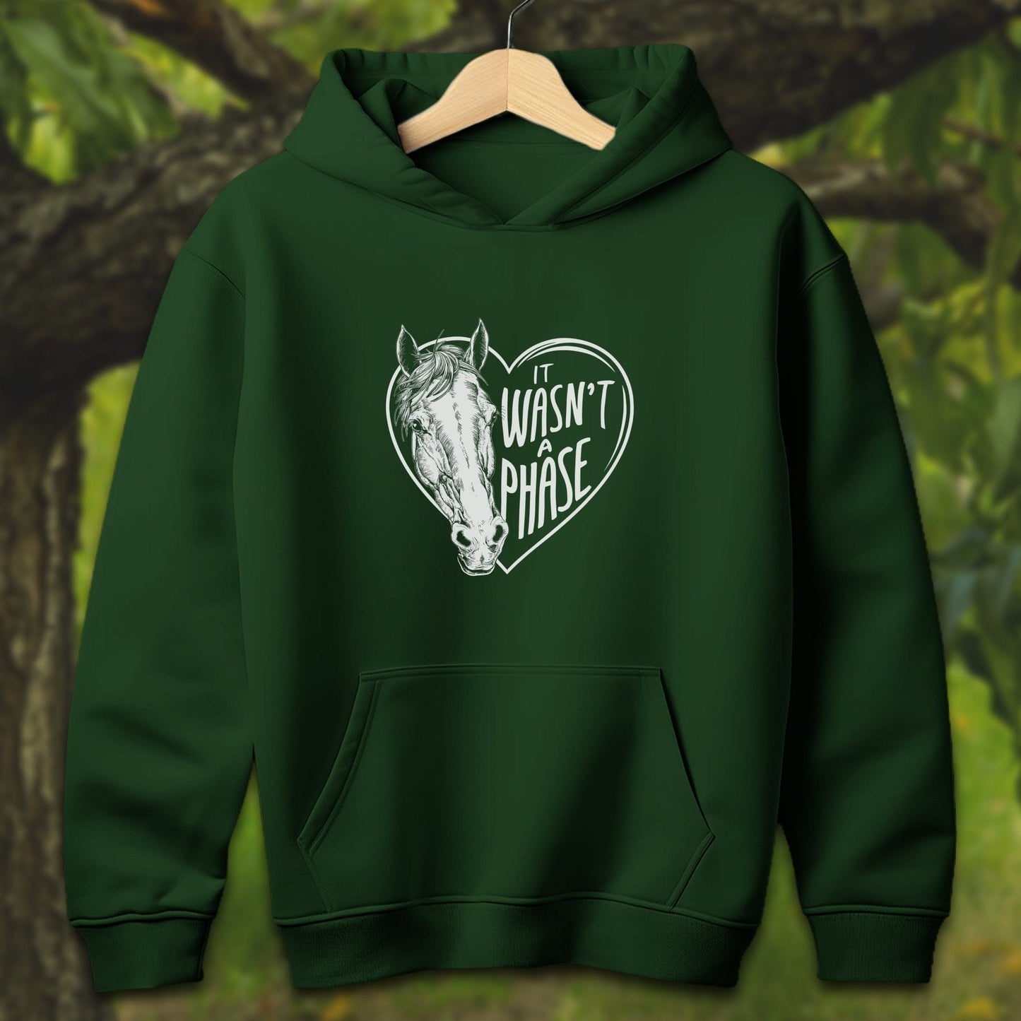 Youth Shirts Hooded Sweatshirt Youth / S / Forest Green It Wasn't a Phase - Youth Shirt