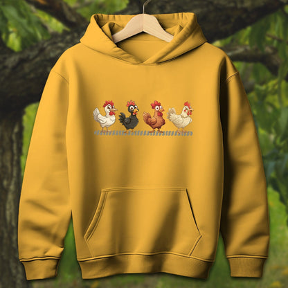 Youth Shirts Hooded Sweatshirt Youth / S / Gold Funny Chicken - Youth Shirt