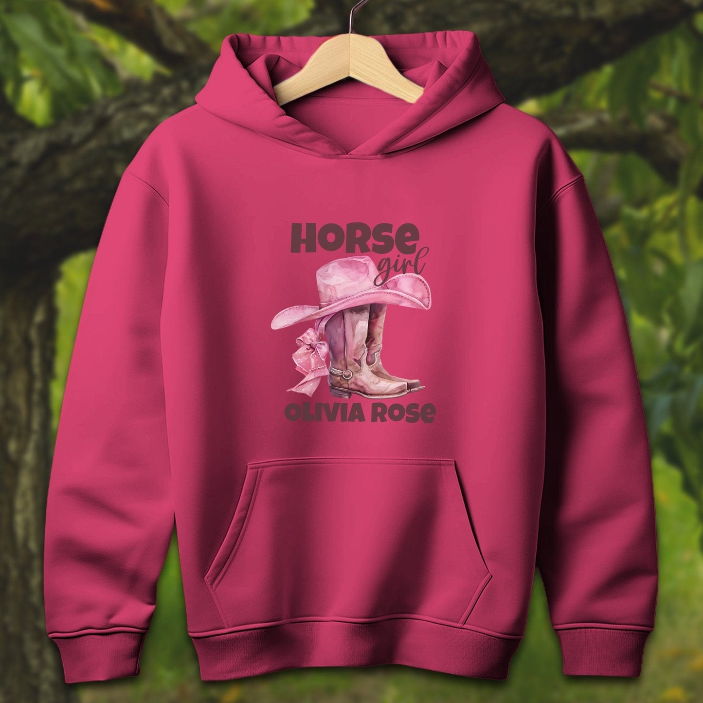 Youth Shirts Hooded Sweatshirt Youth / S / Heliconia Personalized Horse Girl - Youth Shirt