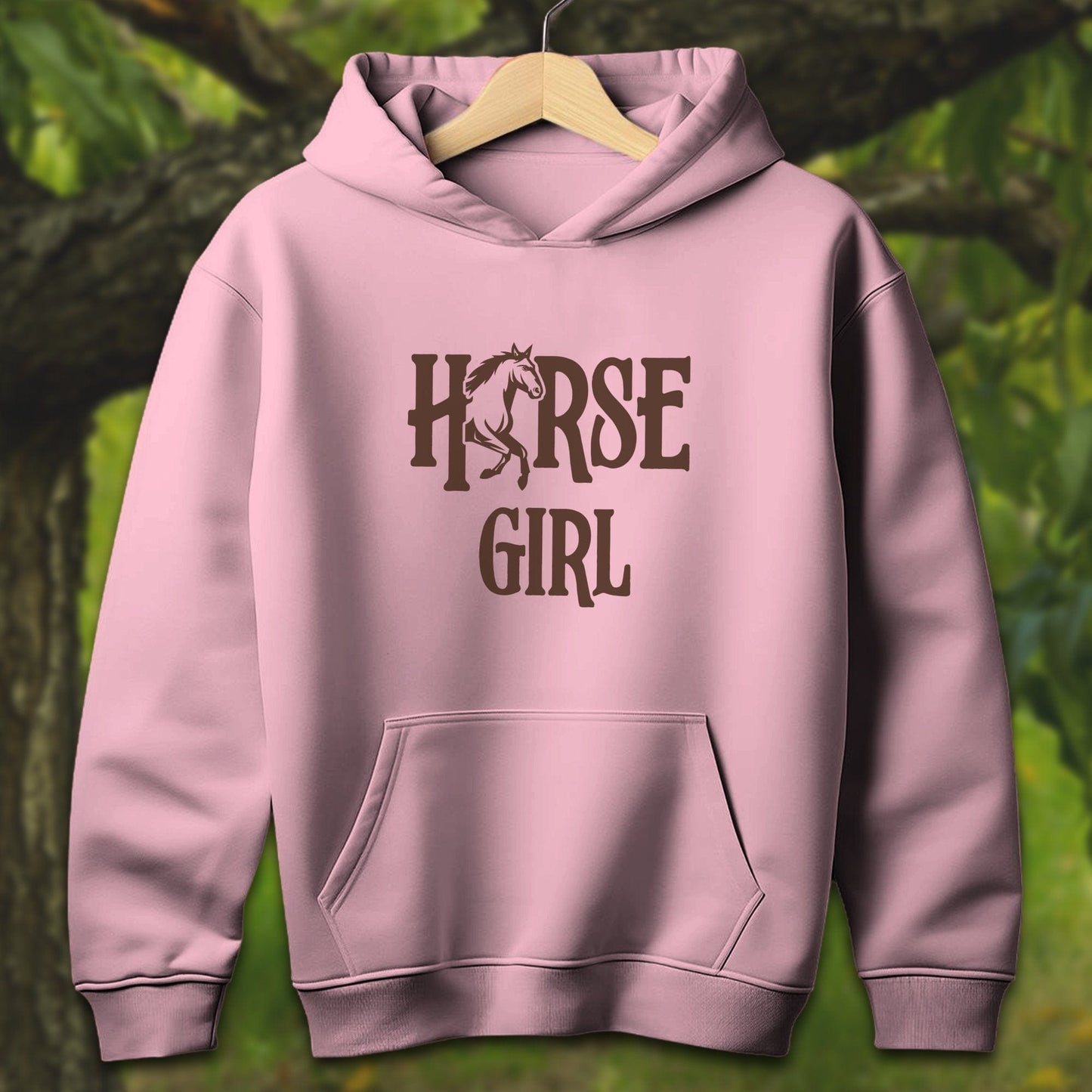 Youth Shirts Hooded Sweatshirt Youth / S / Light Pink Horse Girl - Youth Shirt