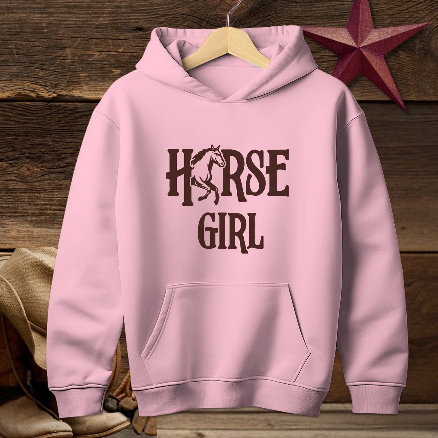 Youth Shirts Hooded Sweatshirt Youth / S / Light Pink Horse Girl - Youth Shirt