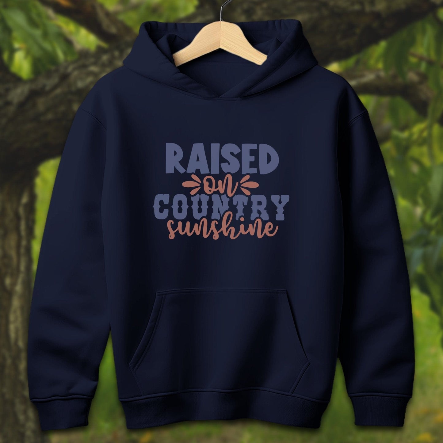 Youth Shirts Hooded Sweatshirt Youth / S / Navy Raised on Country Sunshine - Youth Shirt