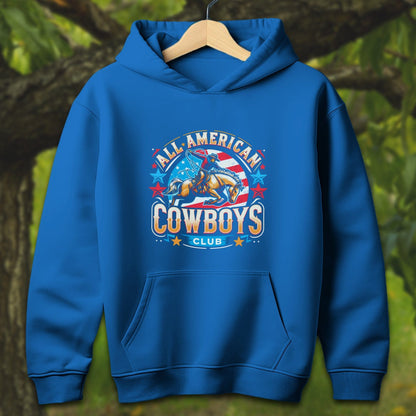 Youth Shirts Hooded Sweatshirt Youth / S / Royal All American Cowboys Club - Youth Shirt