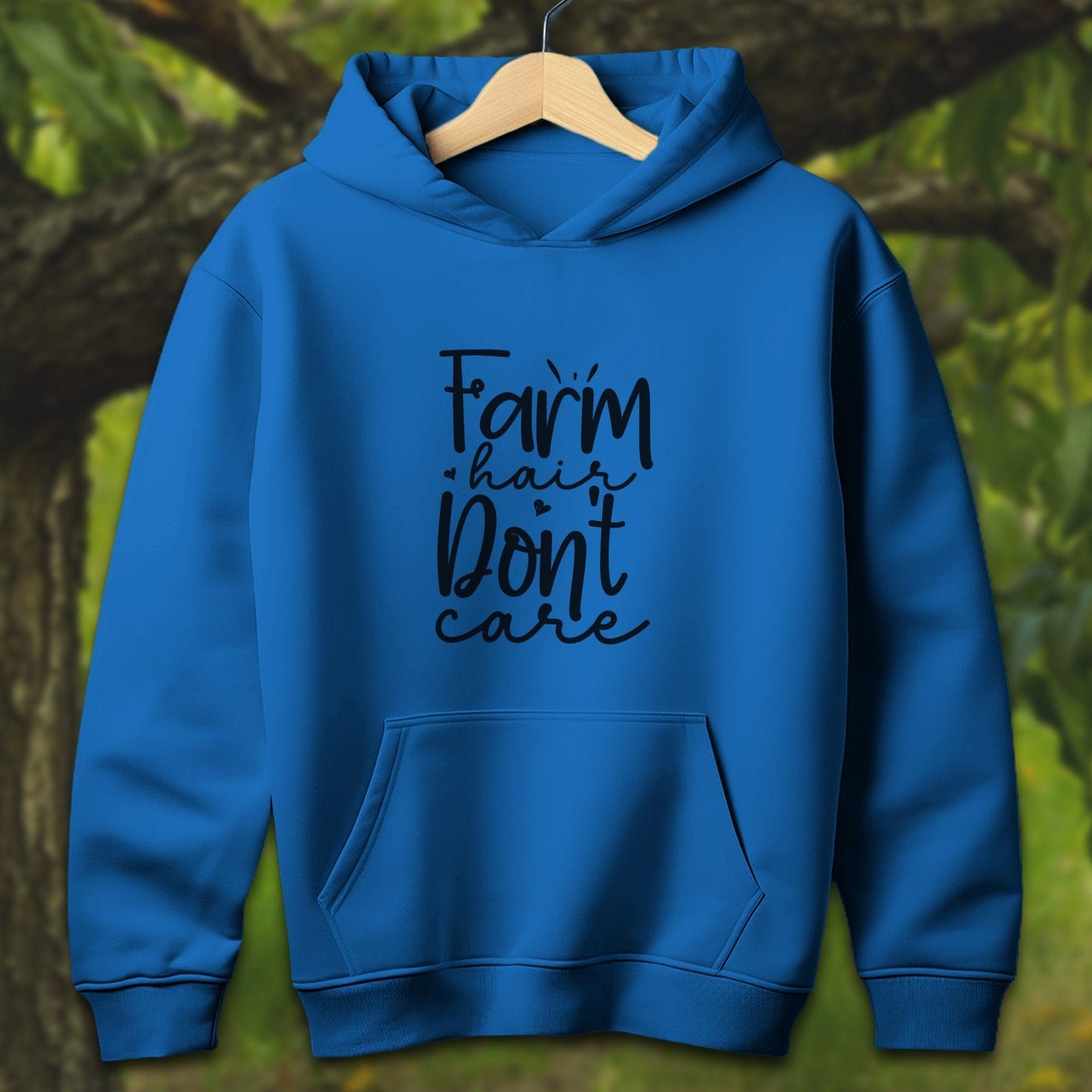 Youth Shirts Hooded Sweatshirt Youth / S / Royal Farm Hair Don't Care - Youth Shirt