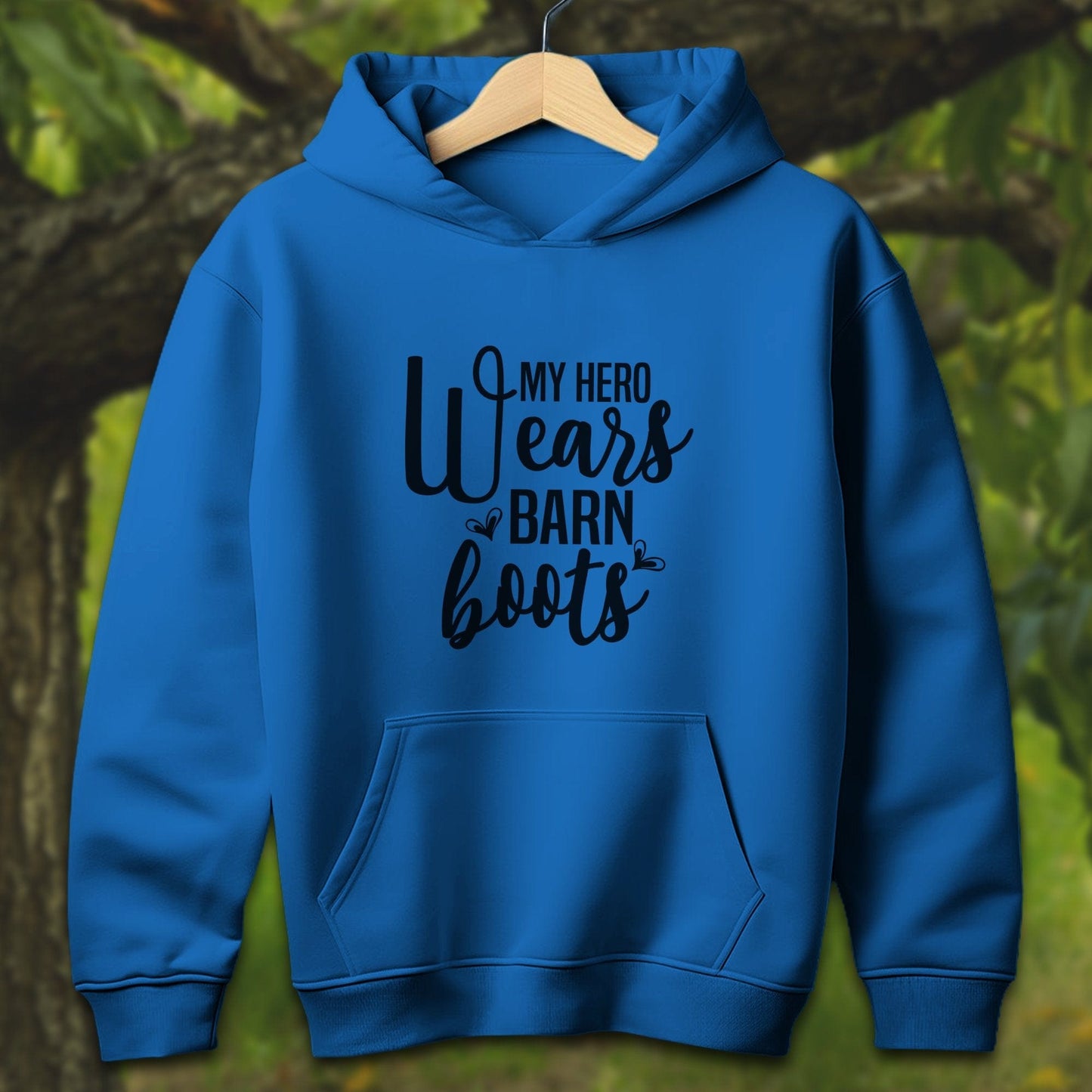 Youth Shirts Hooded Sweatshirt Youth / S / Royal My Hero Wears Barn Boots - Youth Shirt