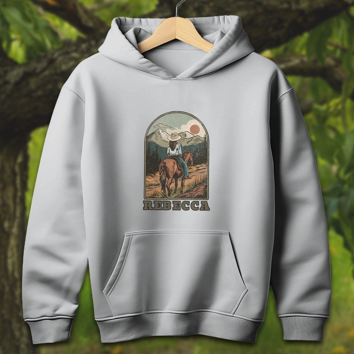 Youth Shirts Hooded Sweatshirt Youth / S / Sport Grey Personalized Horseback Adventure - Youth Shirt