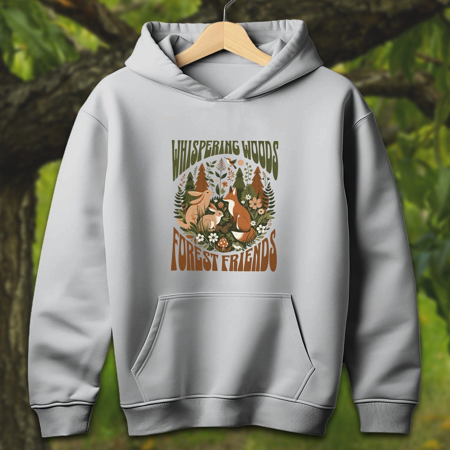 Youth Shirts Hooded Sweatshirt Youth / S / Sport Grey Whispering Woods Forest Friends - Youth Shirt