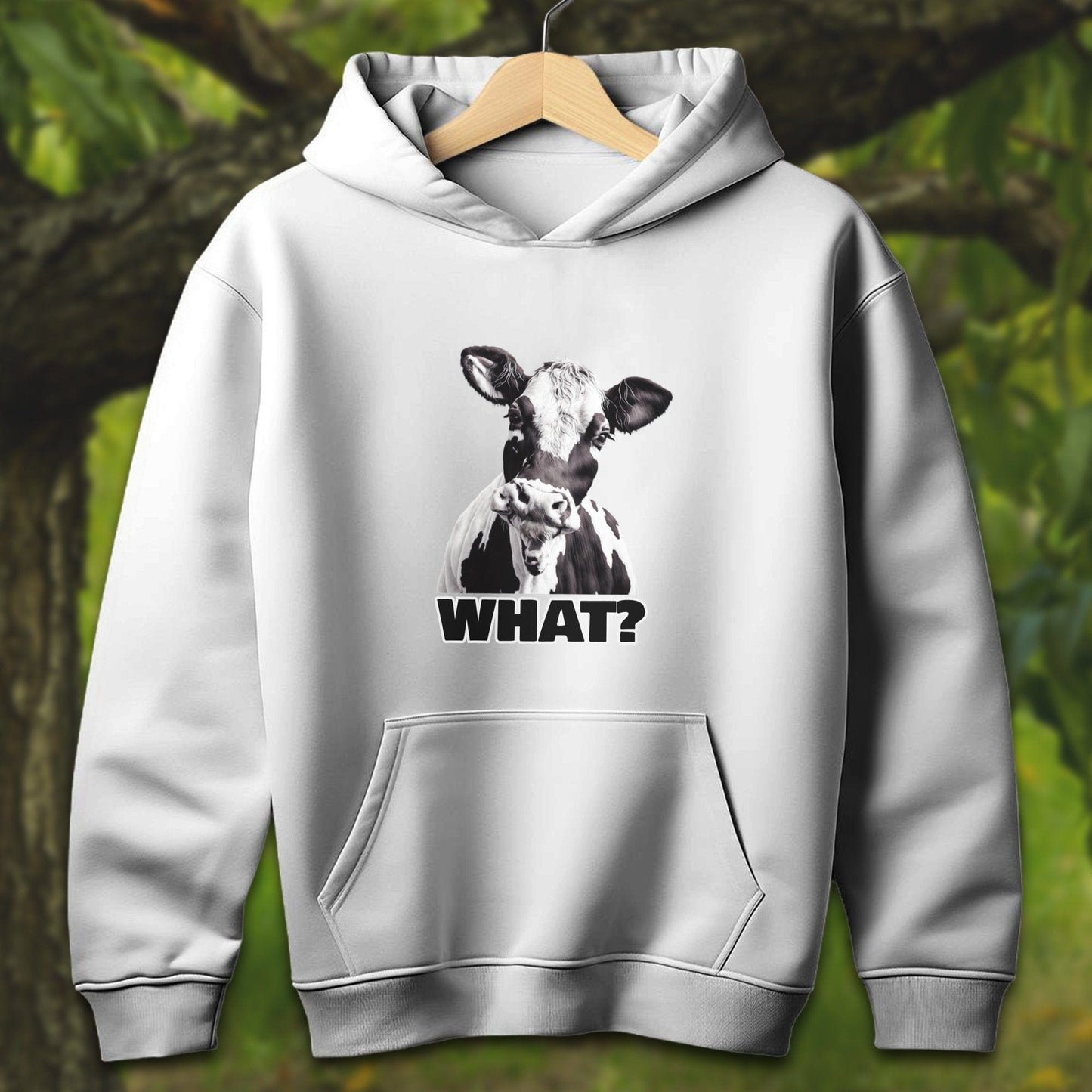 Youth Shirts Hooded Sweatshirt Youth / S / White Cow - Youth Shirt