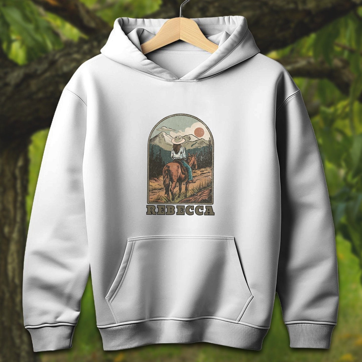 Youth Shirts Hooded Sweatshirt Youth / S / White Personalized Horseback Adventure - Youth Shirt