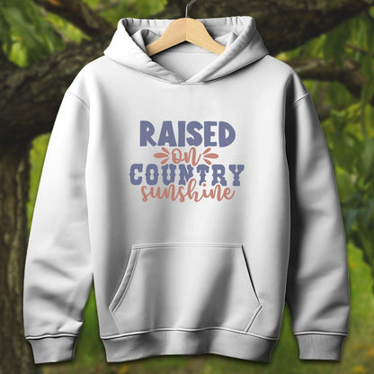 Youth Shirts Hooded Sweatshirt Youth / S / White Raised on Country Sunshine - Youth Shirt