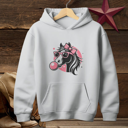 Youth Shirts Hooded Sweatshirt Youth / Sport Grey / S Bubble Gum Horse Shirt