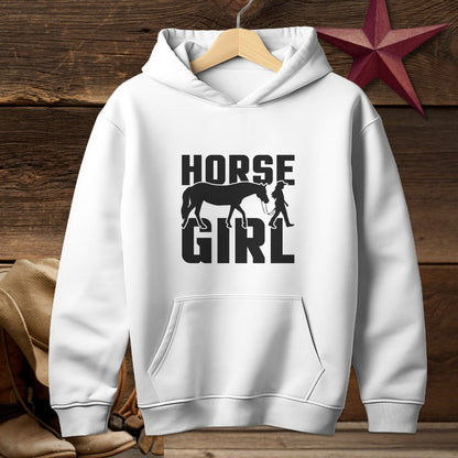 Youth Shirts Hooded Sweatshirt Youth / White / S Horse and Girl Shirt