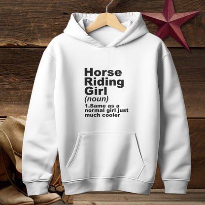 Youth Shirts Hooded Sweatshirt Youth / White / S Horse Riding Girl Definition Shirt