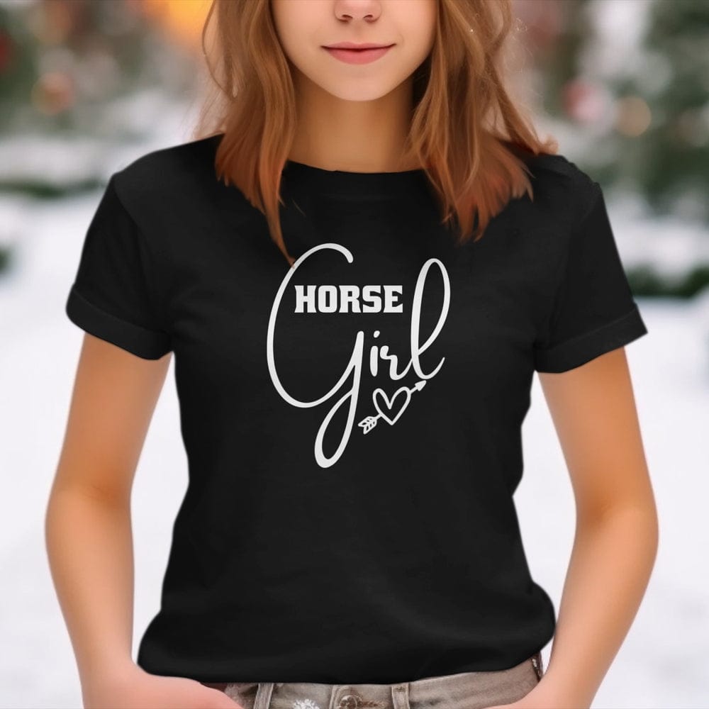 Youth Shirts Horse Girl with Arrow Heart Shirt