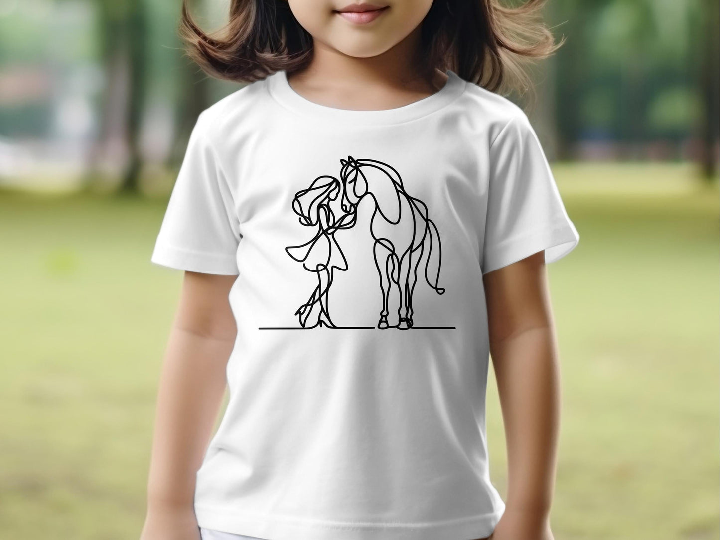 Youth Shirts Lady and Horse Art Toddler Shirt