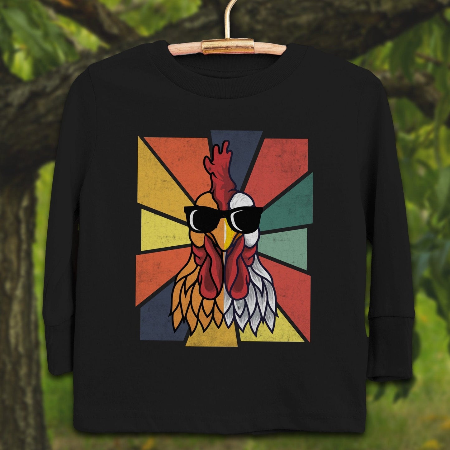 Youth Shirts Long Sleeve Toddler / 2T / Black Cool Rooster - Youth Shirt