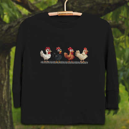 Youth Shirts Long Sleeve Toddler / 2T / Black Funny Chicken - Youth Shirt