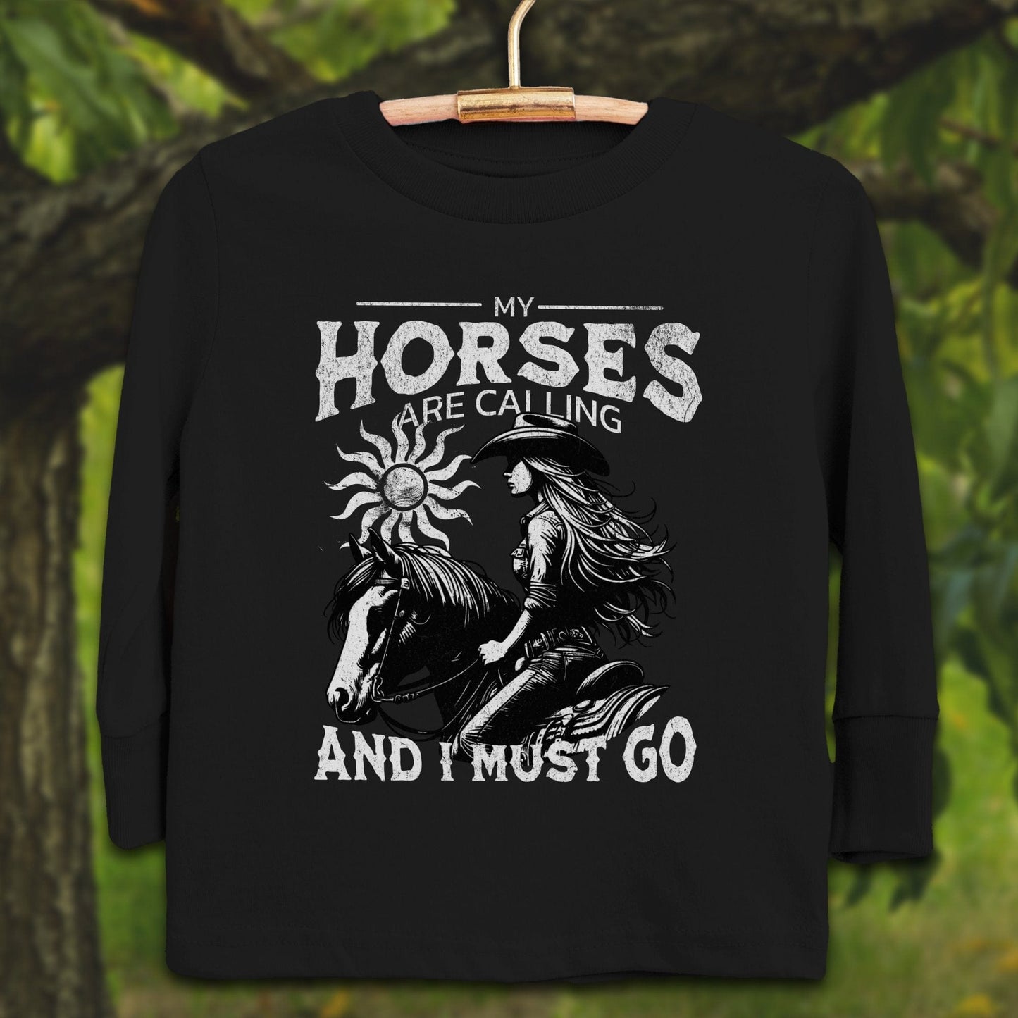 Youth Shirts Long Sleeve Toddler / 2T / Black My Horses are Calling - Youth Shirt