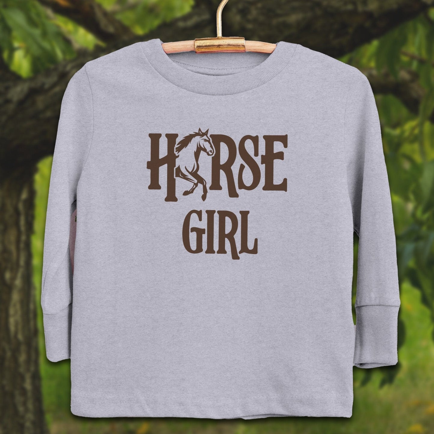 Youth Shirts Long Sleeve Toddler / 2T / Heather Horse Girl - Youth Shirt