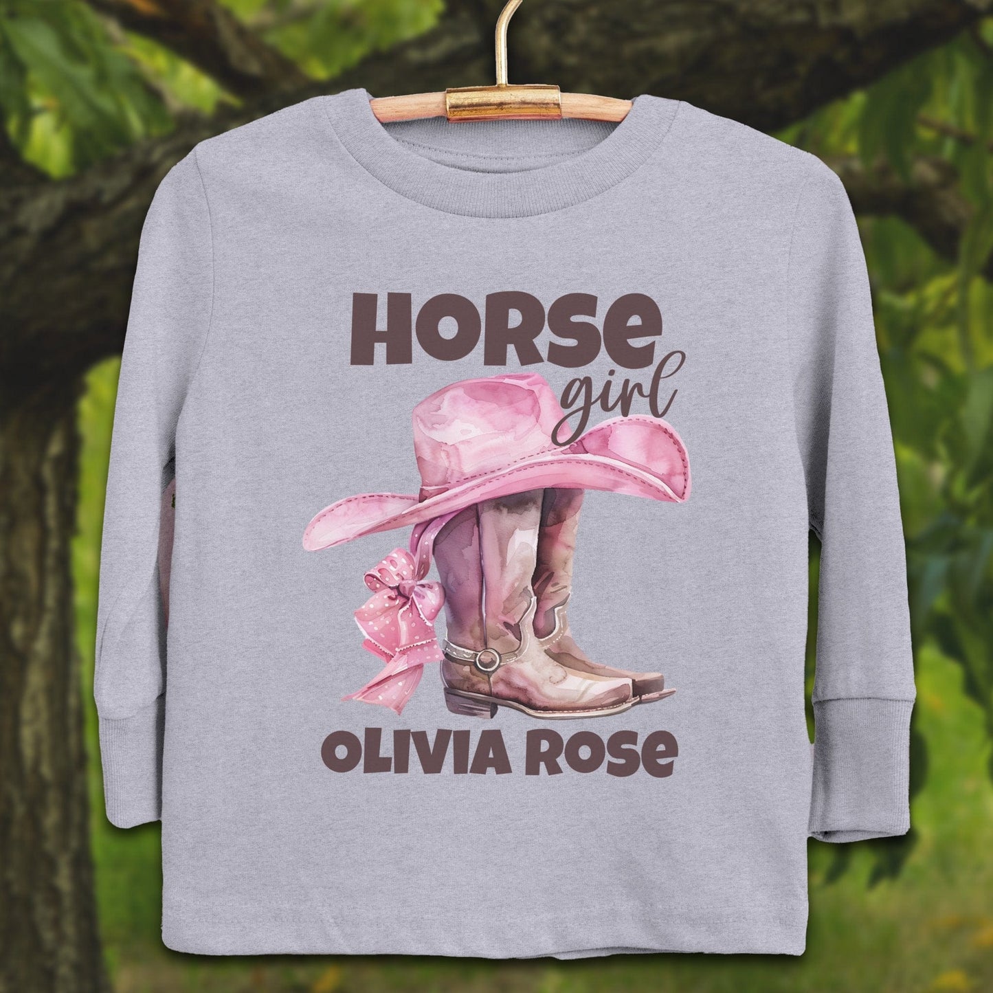 Youth Shirts Long Sleeve Toddler / 2T / Heather Personalized Horse Girl - Youth Shirt