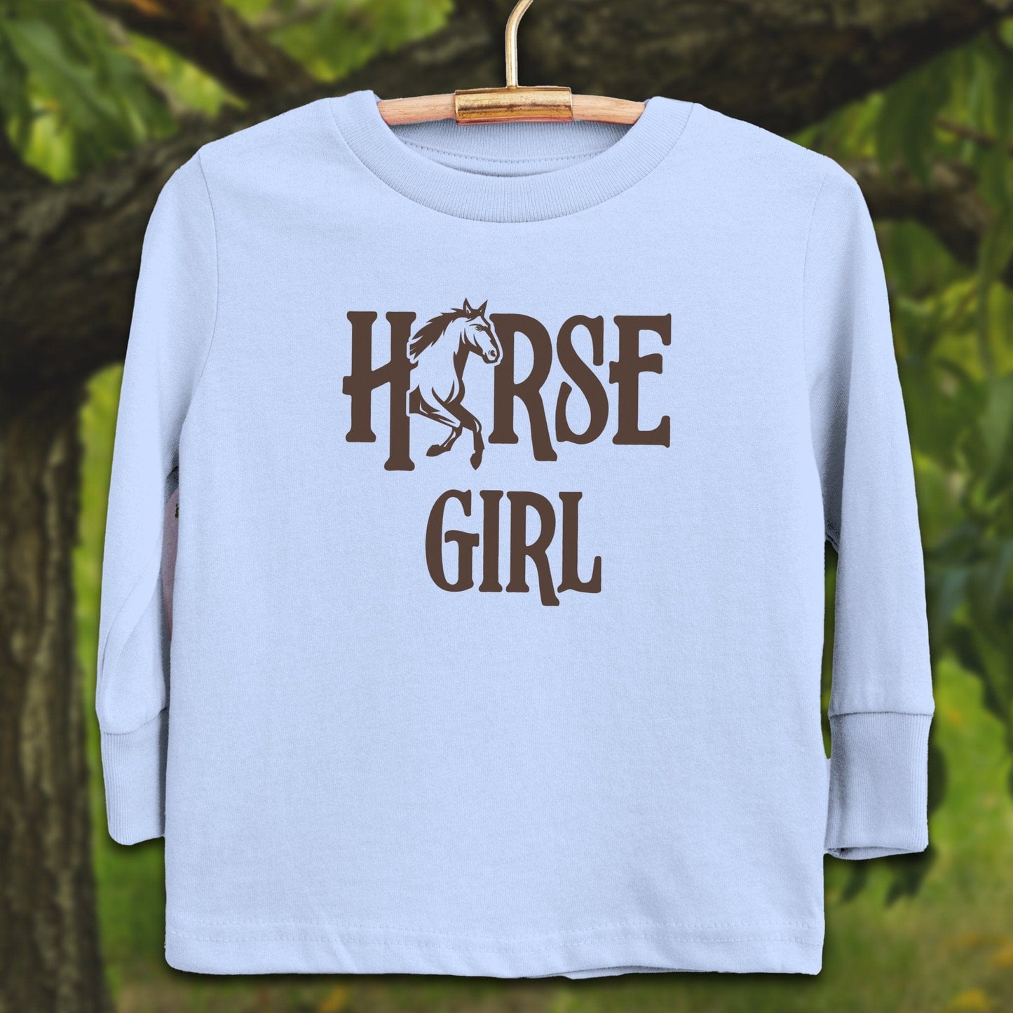 Youth Shirts Long Sleeve Toddler / 2T / Light Blue Horse Girl - Youth Shirt