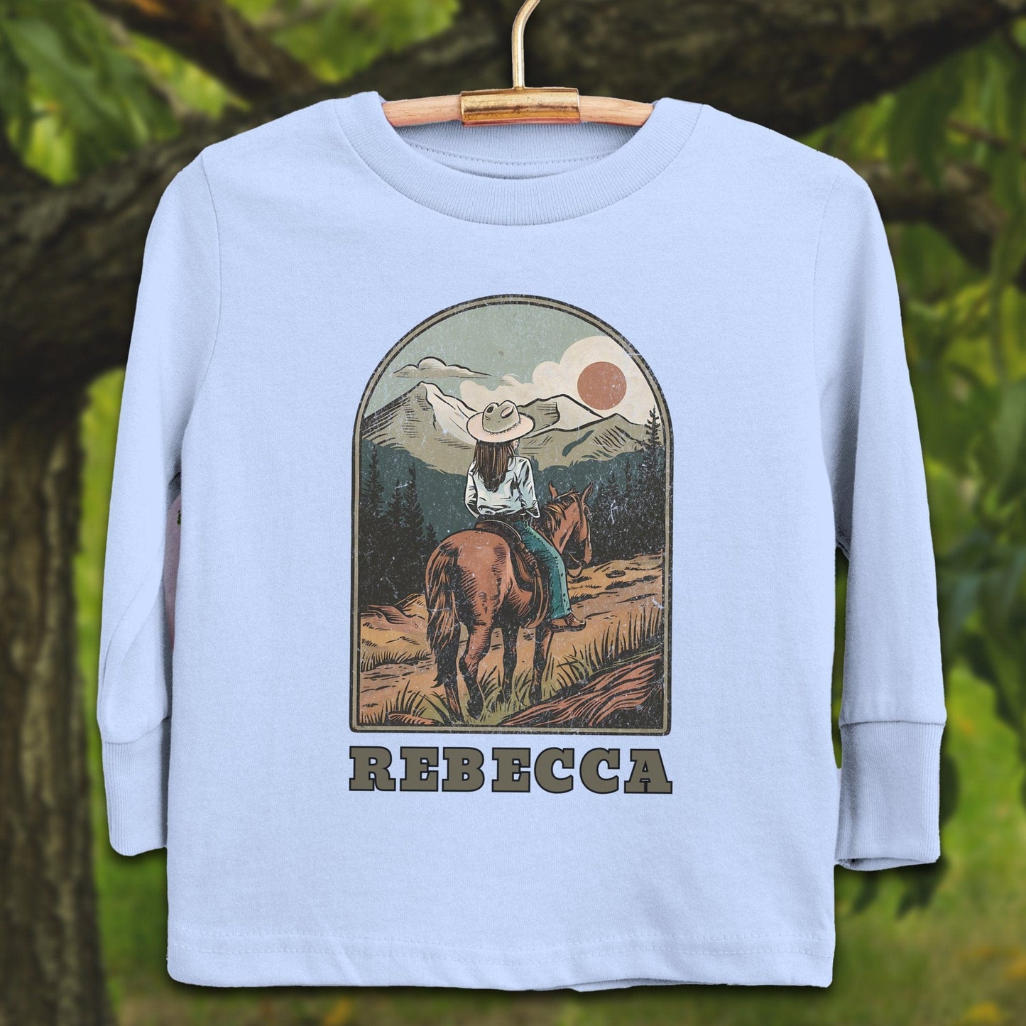 Youth Shirts Long Sleeve Toddler / 2T / Light Blue Personalized Horseback Adventure - Youth Shirt