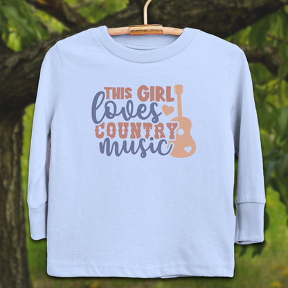 Youth Shirts Long Sleeve Toddler / 2T / Light Blue This Girl Loves Country Music - Youth Shirt