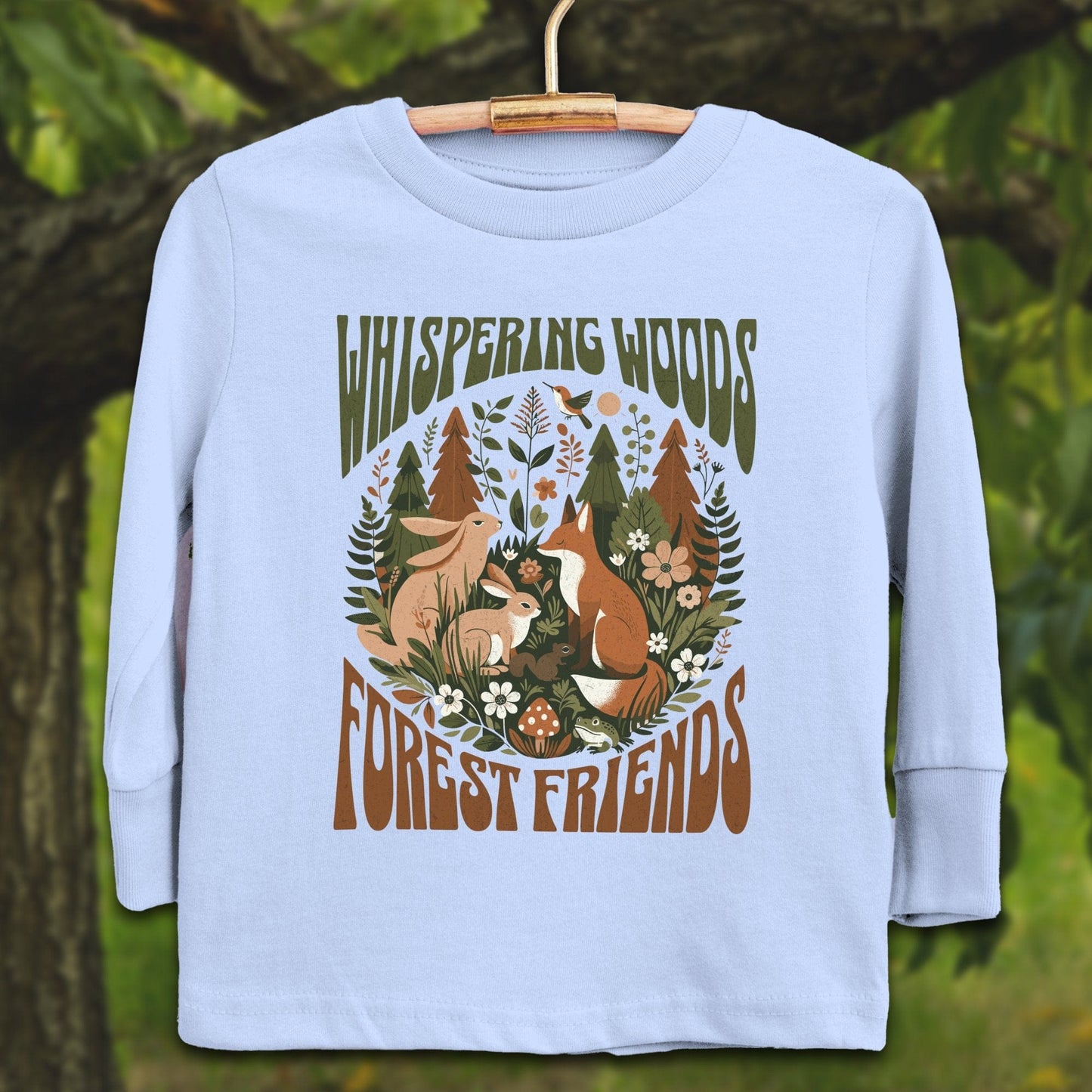 Youth Shirts Long Sleeve Toddler / 2T / Light Blue Whispering Woods Forest Friends - Youth Shirt