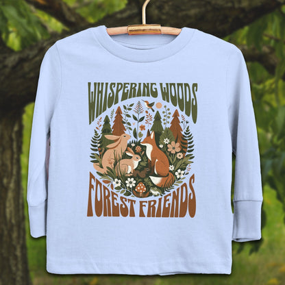 Youth Shirts Long Sleeve Toddler / 2T / Light Blue Whispering Woods Forest Friends - Youth Shirt