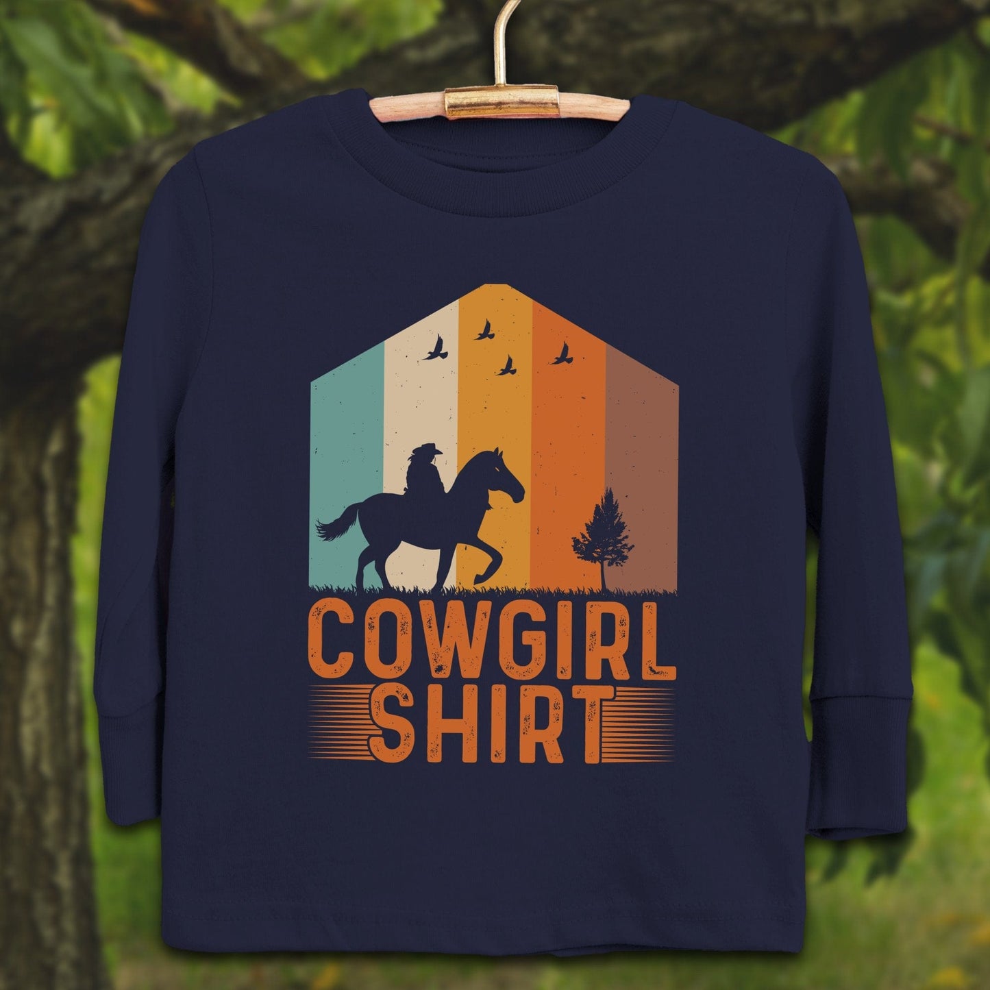 Youth Shirts Long Sleeve Toddler / 2T / Navy Cowgirl - Youth Shirt