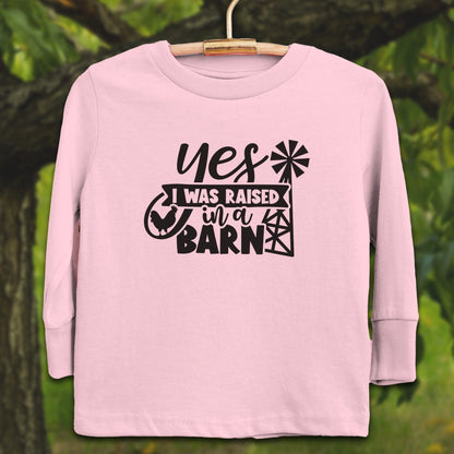 Youth Shirts Long Sleeve Toddler / 2T / Pink Yes I Was Raised In A Barn - Youth Shirt