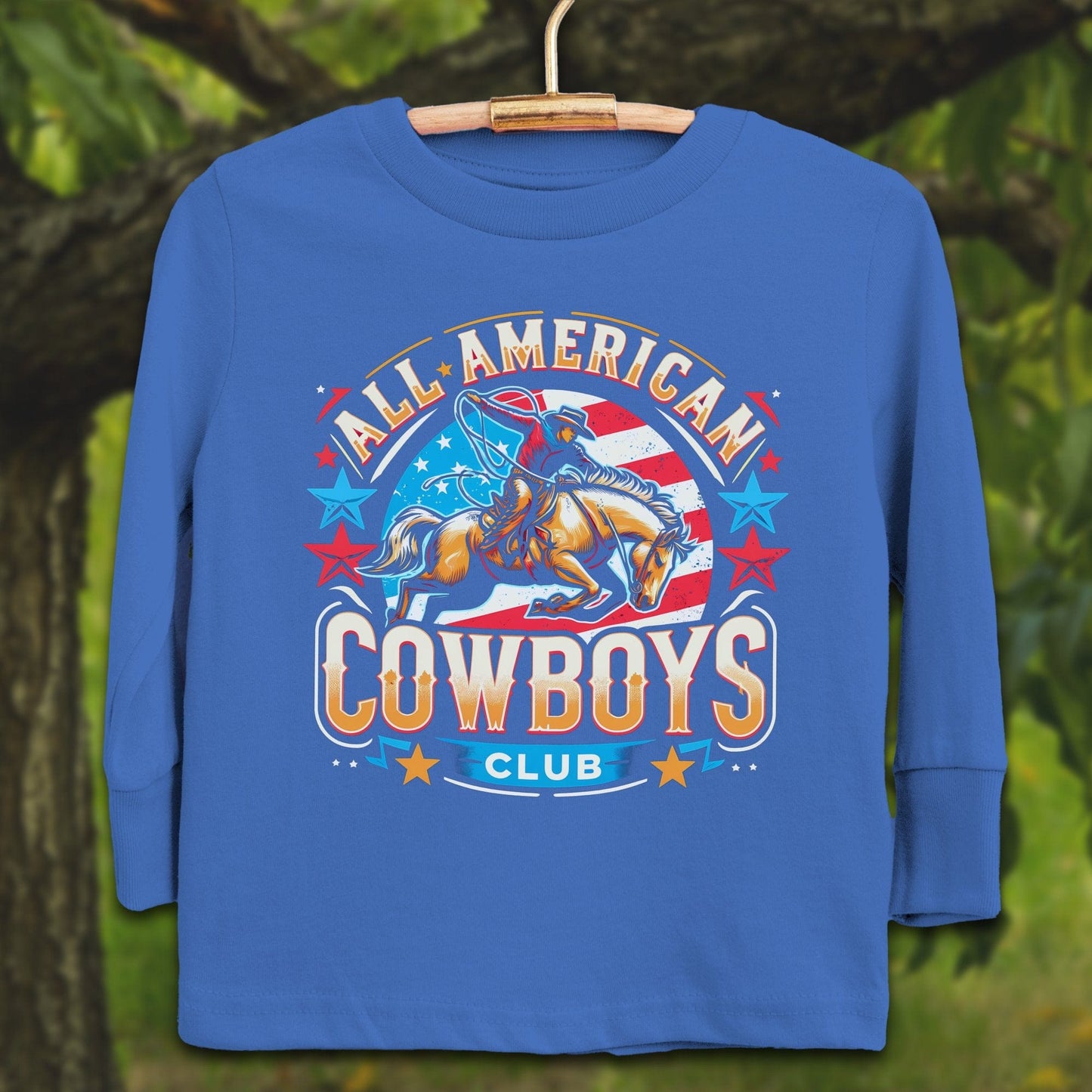 Youth Shirts Long Sleeve Toddler / 2T / Royal All American Cowboys Club - Youth Shirt