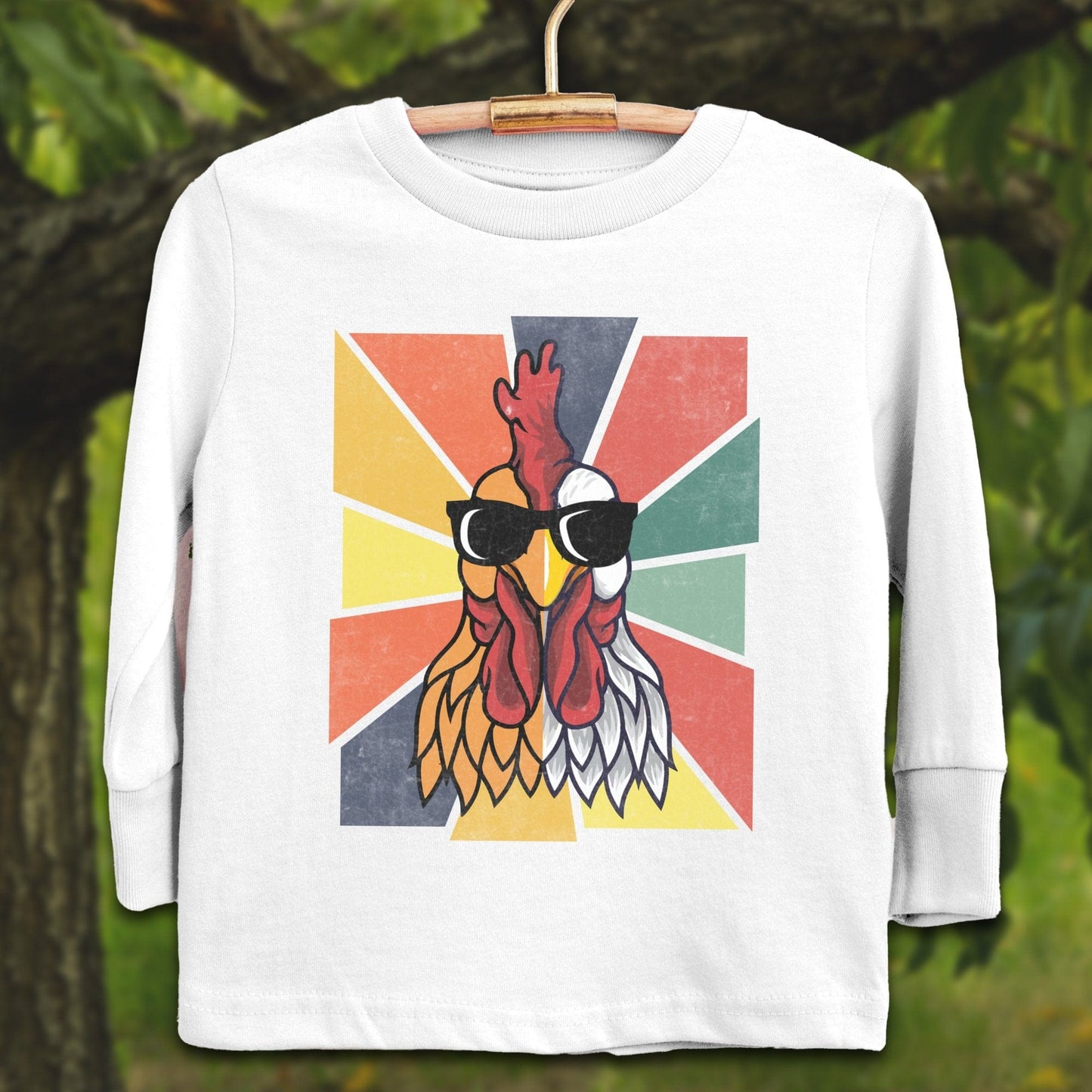 Youth Shirts Long Sleeve Toddler / 2T / White Cool Rooster - Youth Shirt