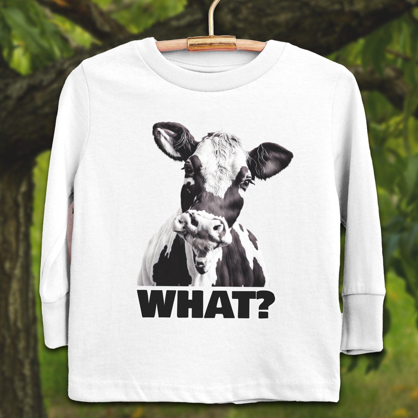 Youth Shirts Long Sleeve Toddler / 2T / White Cow - Youth Shirt