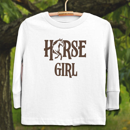 Youth Shirts Long Sleeve Toddler / 2T / White Horse Girl - Youth Shirt