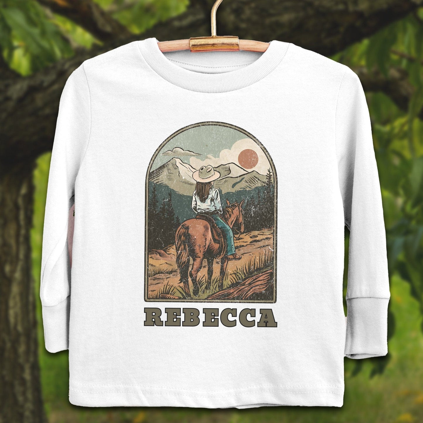 Youth Shirts Long Sleeve Toddler / 2T / White Personalized Horseback Adventure - Youth Shirt