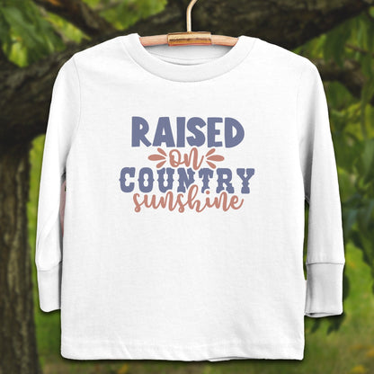 Youth Shirts Long Sleeve Toddler / 2T / White Raised on Country Sunshine - Youth Shirt