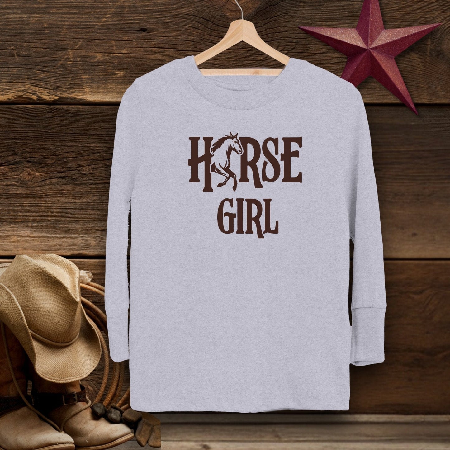 Youth Shirts Long Sleeve Toddler / Heather / 2T Horse Girl - Toddler Shirt