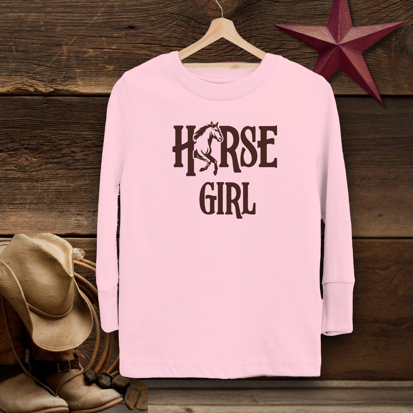 Youth Shirts Long Sleeve Toddler / Pink / 2T Horse Girl - Toddler Shirt